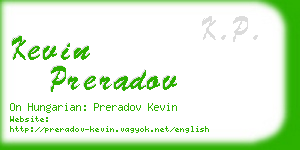 kevin preradov business card